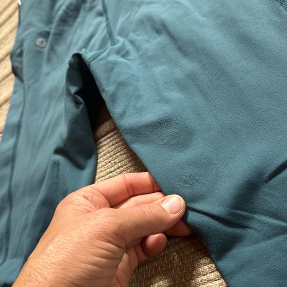 Oiselle leggings tights beautiful turquoise ocean teal blue inseam 28 size 10 M - Picture 10 of 10